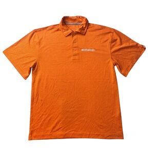 Whataburger Polo Shirt Mens Small Orange Striped Performance Golf Flying W Logo